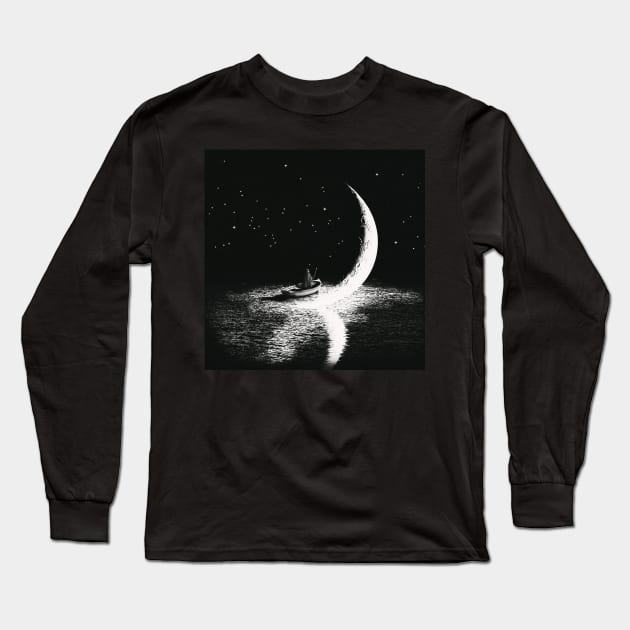 Arrival At Moonlight Long Sleeve T-Shirt by visionarysea